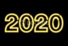 2020年用 ネオンサイン風 黄色の文字