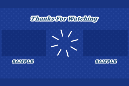 YouTube終了画面テンプレート用背景素材ブルーのドット柄